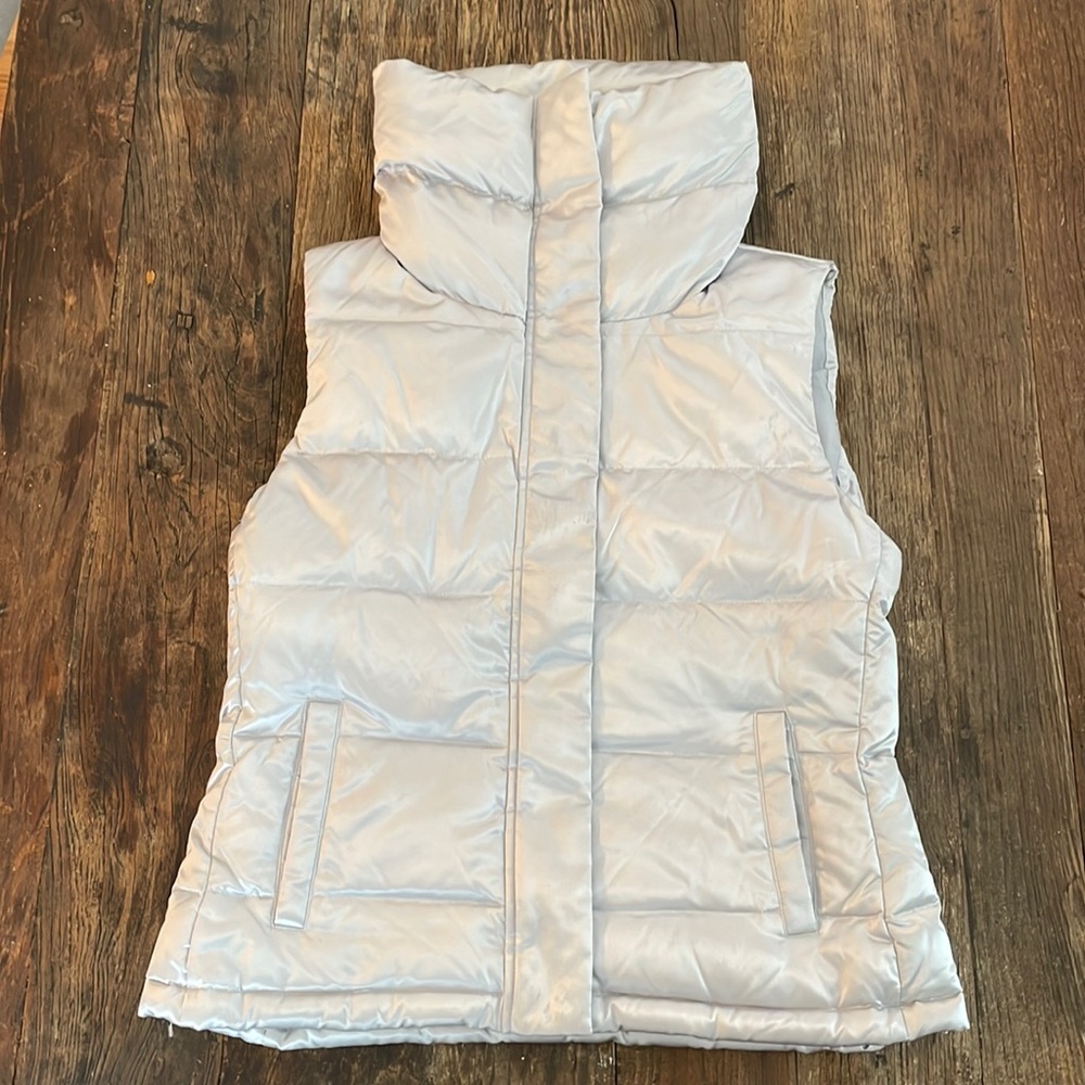 Talbots Silver Winter Puffer Vest